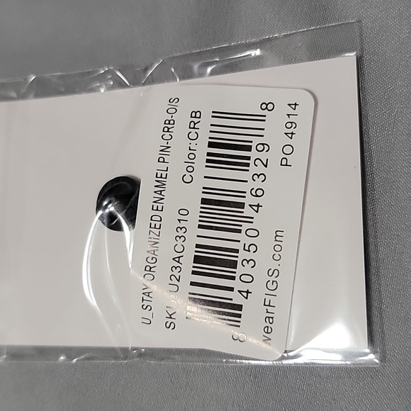 FIGS SCRUBS V COTERIE STAY ORGANIZED ENAMEL PIN - Picture 3 of 3